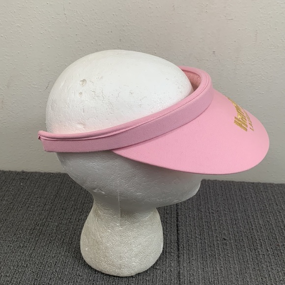 Harrah's Laughlin Visor Womens OS Pink Gold Embroidered Golf Tennis Cap - Picture 8 of 11